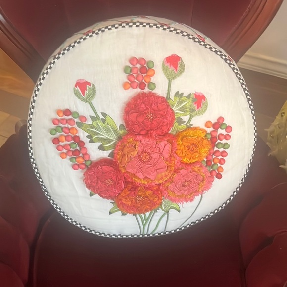 MacKenzie Childs round merrifield pillow. Used for display only. Like new. - Picture 4 of 8